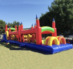 60 FT TITAN mega rainbow Obstacle Course 40FT OBSTACLE COURSE WITH SLIDE N TUNNELS Original